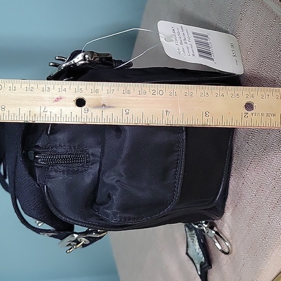 Franco Sarto Black Vinyl Handbag - Picture 3 of 7